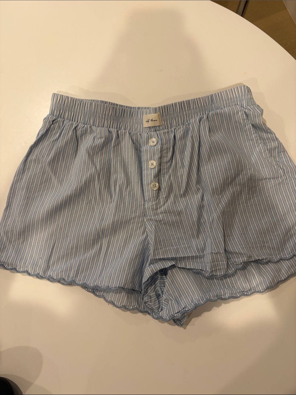wild fable Light Blue & White Striped Sleep Shorts